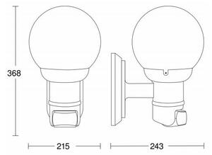 STEINEL 634216 - L 560 S lampada da parete nera con sensore per esterno
