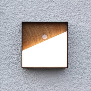 Eco-Light Meg Applique a LED, color legno, 15 x 15 cm, sensore