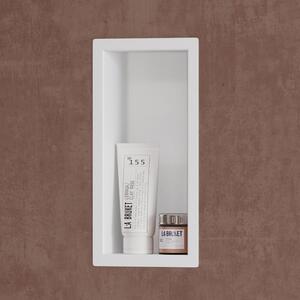 Doporro Nicchia a Parete 15x30x8.3cm Mensola Doccia a Muro a Incasso Piastrellabile in Acciaio Inox Facile da Montare, Bianco
