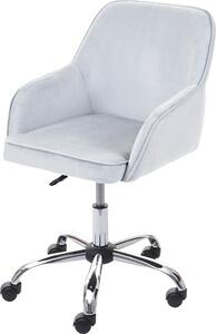 Sedia da ufficio HWC-F82, sedia da scrivania direzionale girevole, design retrò in velluto ~ grigio