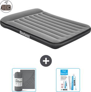 Materasso gonfiabile Bestway - Letto alla francese - 137 x 191 x 30 cm - Grigio - Accessori inclusi
