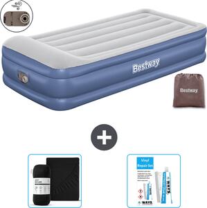 Materasso gonfiabile Bestway - 1 persona - 97 x 191 x 46 cm - Grigio/Blu - Accessori inclusi