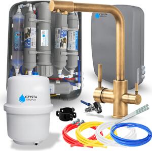Rubinetto da cucina Ari Venom 1 con doppia via per filtro acqua, ottone, beccuccio girevole, compatibile con sistema osmosi inversa