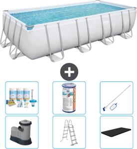 Piscina rettangolare Bestway Power Steel - 549 x 274 x 122 - Grigio - compresa pompa - scala - copertura pacchetto manutenzione - filtro - kit pulizia