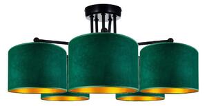 Lampada da soffitto verde lampada velour vintage moderna E27 lampada di design a 5 fiamme N230-E5-G