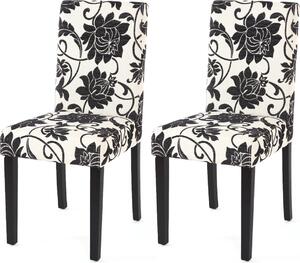 Set di 2 sedie per sala da pranzo Sedia da cucina Littau ~ tessuto, jacquard, gambe scure