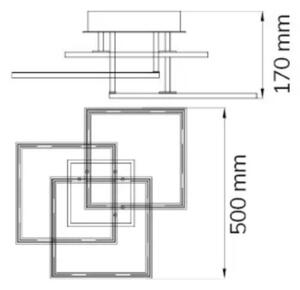 Wofi 9243.03.10.9300 - Lampadario a plafone LED dimmerabile MODESTO LED/33W/230V