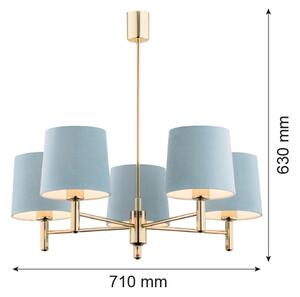 Argon 2106 - Lampadario su palo PONTE 5xE27/15W/230V ottone/crema