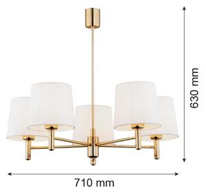 Argon 2106 - Lampadario su palo PONTE 5xE27/15W/230V ottone/crema