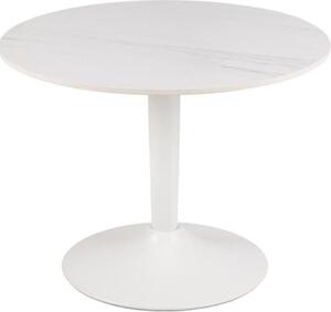 Tavolino Malta Ø60cm in Vetroceramica bianca