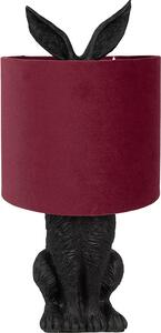 Clayre & Eef Lampada da tavolo Rabbit Ø 20x43 cm Nero Rosso Plastica