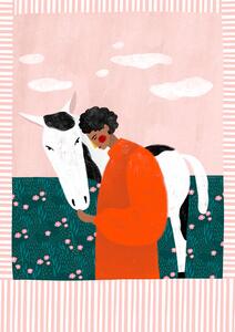 Illustrazione Girl and Horse