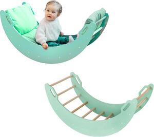 Arco di arrampicata in legno "Moon" | Triangolo di arrampicata per bambini | Giocattoli Montessori | Parco giochi Rockerboard