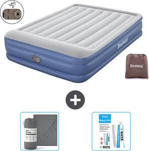 Materasso gonfiabile Bestway - 2 persone - 152 x 203 x 46 cm - Grigio/Blu - Accessori inclusi