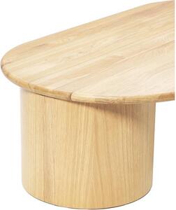 Tavolino da salotto ovale in legno di quercia Didi