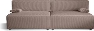 Divano letto Alvito X2, colore: marrone chiaro. Materiale: velluto a coste. A: L: 272 cm, A: 85 cm, L: 94 cm, divano con rete e funzione letto, divano letto, divano letto, divano letto, divano letto