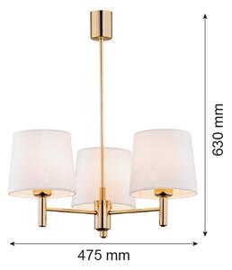 Argon 6110 - Lampadario a sospensione con supporto rigido PONTE 3xE27/15W/230V