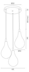 Argon 6105 - Lampadario su filo OAKLAND 3xG9/6W/230V nero