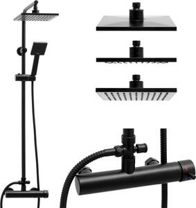 Set doccia - Doccia a pioggia 20 cm - con miscelatore doccia - Nero