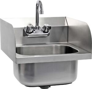 XPOtool lavello gastro in acciaio inox con vasca interna quadrata, paraspruzzi su 3 lati per il montaggio a parete per il laboratorio della cucina di catering