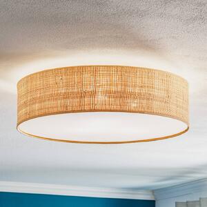 Eko-Light Plafoniera Leano beige rotonda di rattan