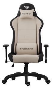 Sense7 Spellcaster FUKU sedia da gioco, poltrona da gioco, sedia da ufficio, sedia da scrivania ergonomica, sedia girevole con poggiatesta fino a 150 kg, tessuto, beige