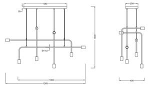 Trio - Lampadario a sospensione con filo CONNOR 8xE27/10W/230V