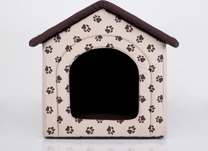 Cuscino per cani Cuccia per cani Letto per animali domestici Letto per gatti - Standard - 38 x 38 x 32 cm [Taglia: R1] - Beige con zampe