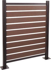 Recinzione per bidoni della spazzatura in alluminio MCW-K57, elemento base rivestimento per bidoni della spazzatura, effetto legno espandibile 130x110x6 cm ~ marrone