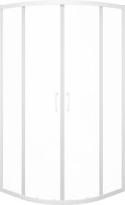 Cabina doccia 90x90 Marwell vetro Factory doccia rotonda, bianco, 90 x 90 x 200 cm - Cabina doccia con telaio in alluminio bianco opaco - Cabina doccia con porta scorrevole