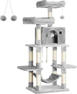 FEANDREA, tiragraffi con palle di pelo, 150 cm, grigio chiaro