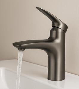 Miscelatore lavabo Nola – grigio – miscelatore con set di installazione