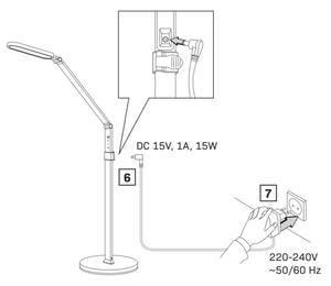 Lampada da terra touch LED dimmerabile FERRARA LED/13W/230V 3000/4000/6000K bianco
