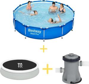 Bestway Steel Pro, piscina in acciaio, forma rotonda - 366x76 cm - composta da 3 parti, modello S22308