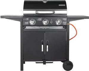 Grill a 3 fuochi a propano - Barbecue a gas - Griglie in ghisa - Accensione a impulsi e termometro - RVS
