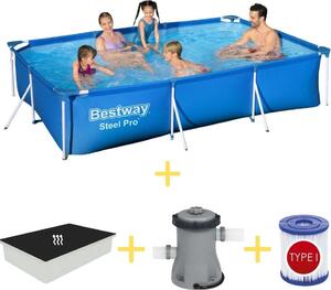 Bestway Steel Pro, piscina rettangolare - 300x201x66 cm - 4 pezzi - Modello S22297
