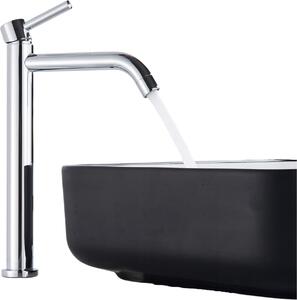 Rubinetto per lavabo, rubinetto da bagno Slim Tube, da appoggio, cromato argento, ad alta pressione, con regolazione della portata e della temperatura dell'acqua
