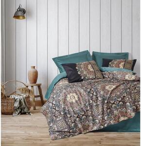 L'Essentiel Linge de Maison, Ornate - Petrol, Petrol, Set copripiumino King (FR), 100 % raso di cotone, 240 x 220 cm
