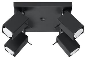 Lampada da soffitto MERIDA 4 nero 4xGU10 10W acciaio 16x25x25cm Sollux Lighting