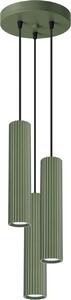 Lampada a sospensione KARBON 3P verde oliva 3xGU10 10W alluminio 108x19.5x19.5cm Sollux Lighting