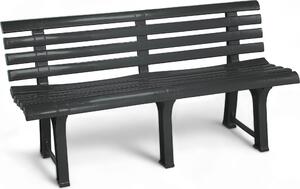 2.03 Panchina da giardino in plastica ORCHIDEA - circa 145 x 49 x 74 cm - colore: antracite