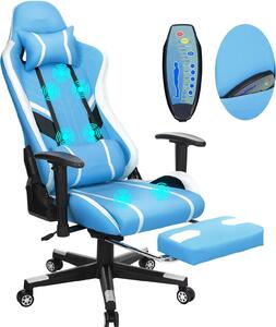 Sedia da ufficio, Design ergonomico, Regolabile in altezza, Blu Bianco