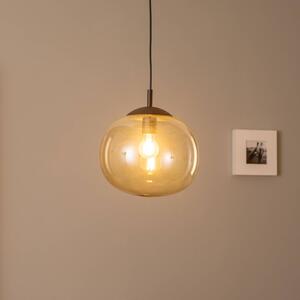 TK Lighting Lampada a sospensione Vibe, vetro marrone-trasparente, Ø 30 cm