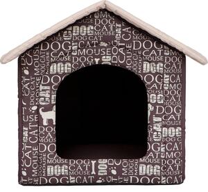 Cuscino per cani Cuccia per cani Letto per animali domestici Letto per gatti - Standard - 44 x 45 x 38 cm [Dimensioni: R2] - Marrone con testo
