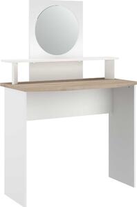Tavolino Hardy-136cm-con-specchio-bianco/quercia