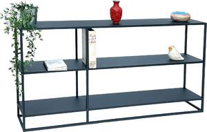 DanDiBo Tavolo consolle Metallo Nero Stretto con 3 livelli Moderno 140x70x25 cm Scaffale Scaffale in piedi 96471 Scaffale in metallo con ripiano