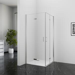 Cabina doccia 90x90 MARWELL Shine Square cromo Doccia angolare pieghevole - 90x90x195cm - con direzione di rotazione su entrambi i lati - con EasyClean - profili in alluminio di alta qualità