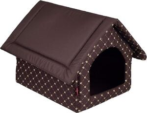 Elegante grotta per cani, casa per cani | Dimensioni XL: 44 x 55 x 43 cm | Colore: marrone - motivo: zampe