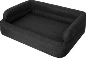 Letto per cani, arredamento per animali, letto per gatti, sfoderabile, cesto per cani, cuscino per cani, sdraio per cani, posti letto, divano per cani, nero, XXL: 117x79 cm