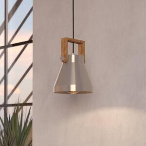 EGLO Lampada a sospensione Cawton, Ø 16 cm, acciaio/marrone, acciaio/legno